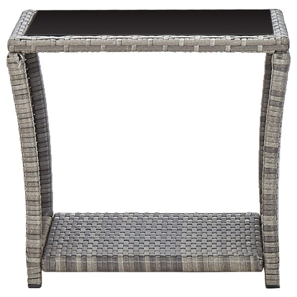 3-Delige Loungeset Met Kussens Poly Rattan Grijs - Afbeelding 10