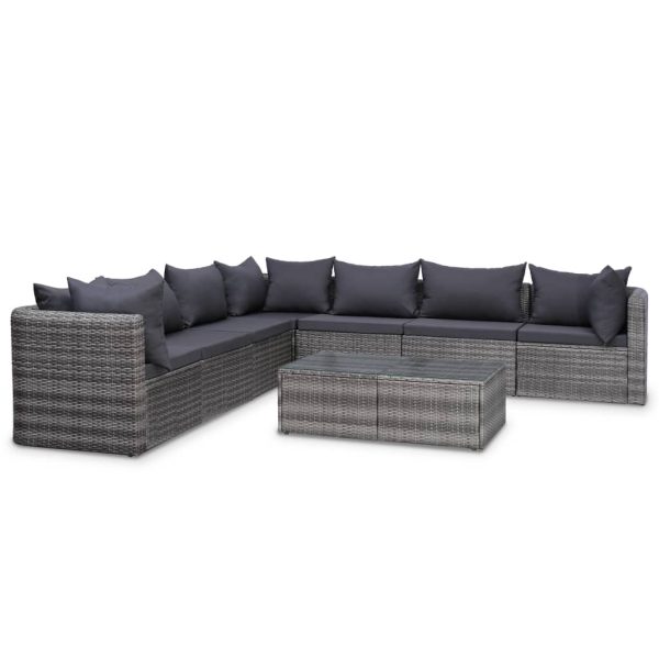 9-Delige Loungeset Met Kussens Poly Rattan - Afbeelding 4