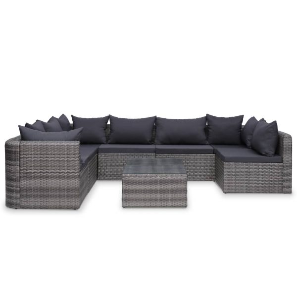 9-Delige Loungeset Met Kussens Poly Rattan - Afbeelding 5