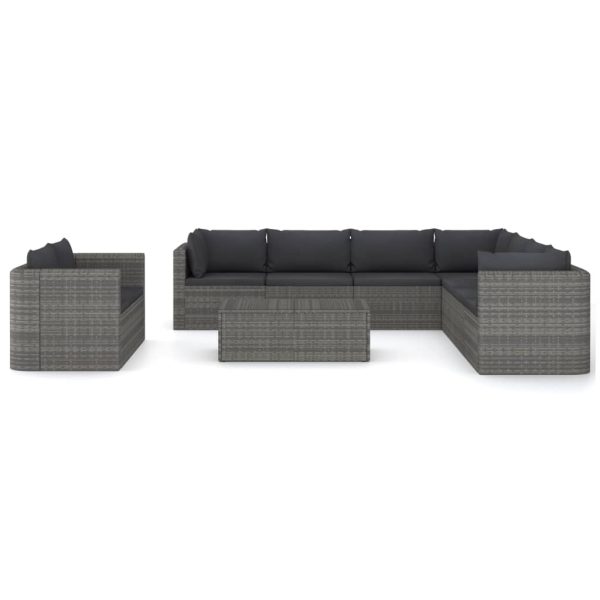 10-Delige Loungeset Met Kussens Poly Rattan - Afbeelding 3