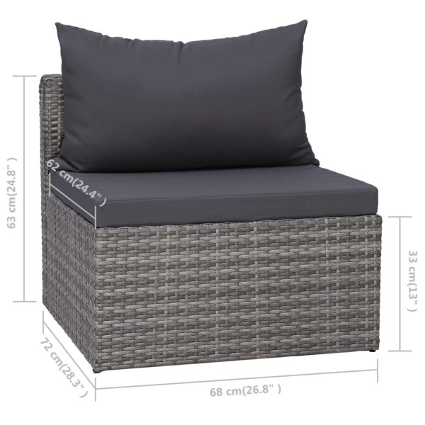 10-Delige Loungeset Met Kussens Poly Rattan - Afbeelding 11