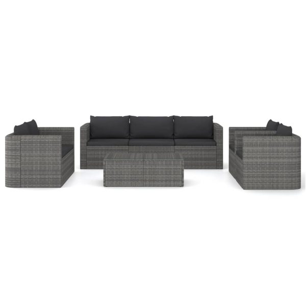 8-Delige Loungeset Met Kussens Poly Rattan - Afbeelding 3