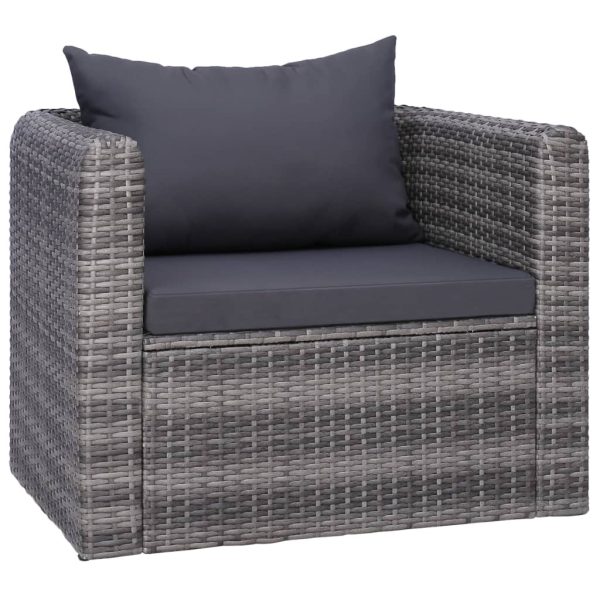 8-Delige Loungeset Met Kussens Poly Rattan - Afbeelding 4