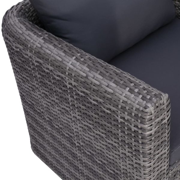 8-Delige Loungeset Met Kussens Poly Rattan - Afbeelding 7