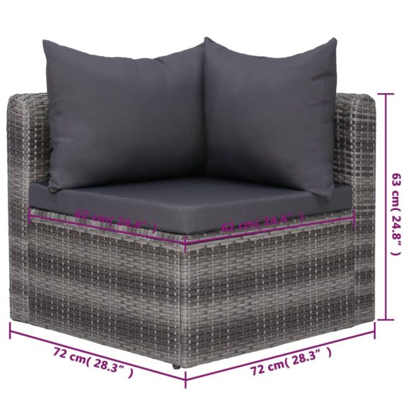 8-Delige Loungeset Met Kussens Poly Rattan - Afbeelding 8