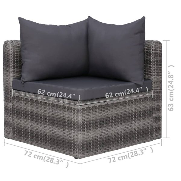 9-Delige Loungeset Met Kussens Poly Rattan - Afbeelding 9