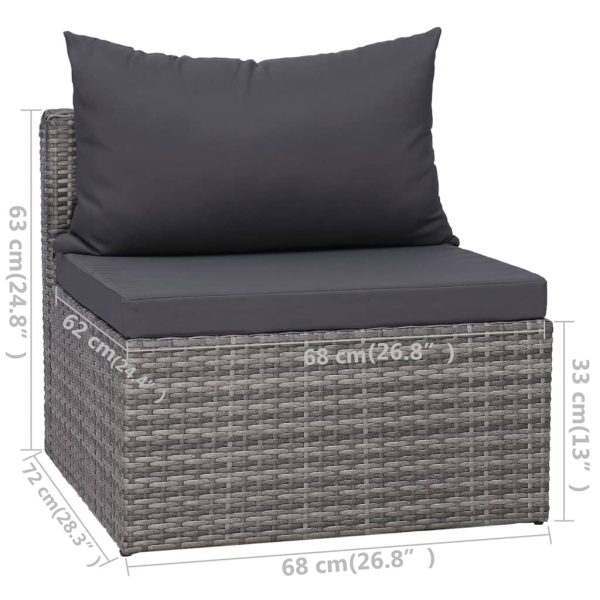 9-Delige Loungeset Met Kussens Poly Rattan - Afbeelding 10