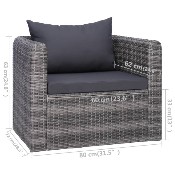 9-Delige Loungeset Met Kussens Poly Rattan - Afbeelding 11