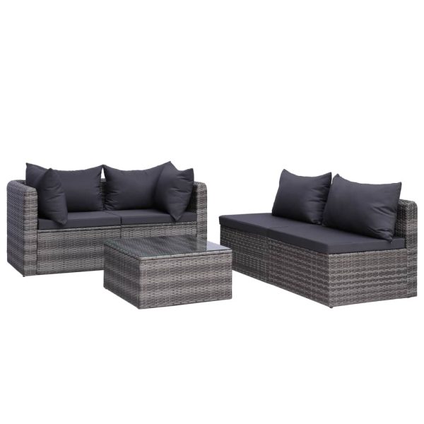 7-Delige Loungeset Met Kussens Poly Rattan - Afbeelding 5