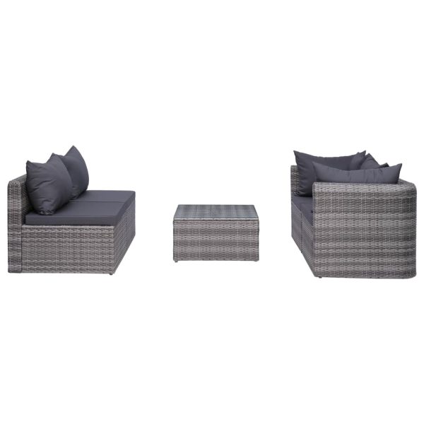 7-Delige Loungeset Met Kussens Poly Rattan - Afbeelding 6