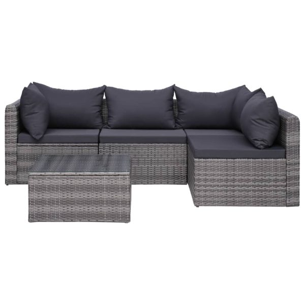 7-Delige Loungeset Met Kussens Poly Rattan - Afbeelding 7