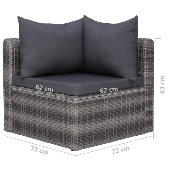 7-Delige Loungeset Met Kussens Poly Rattan - Afbeelding 9