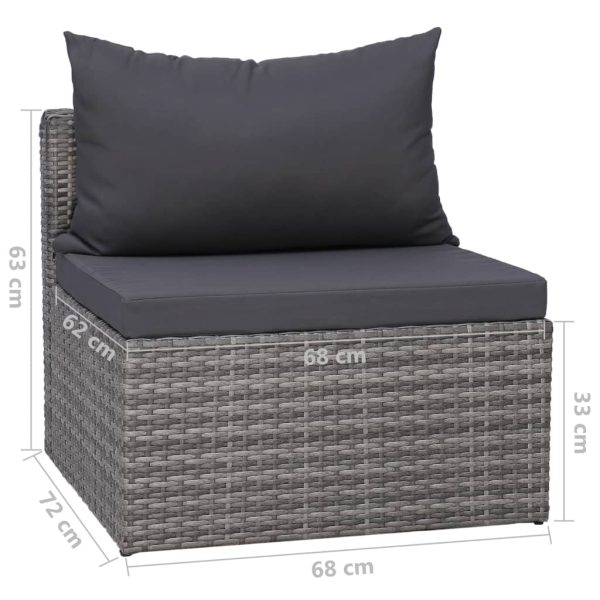 7-Delige Loungeset Met Kussens Poly Rattan - Afbeelding 10