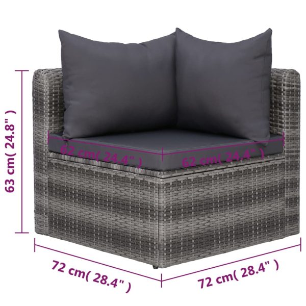 7-Delige Loungeset Met Kussens Poly Rattan - Afbeelding 10