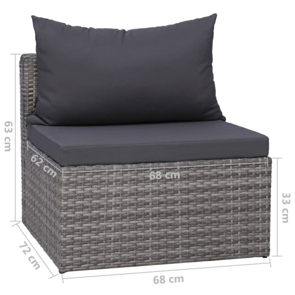 9-Delige Loungeset Met Kussens Poly Rattan - Afbeelding 11