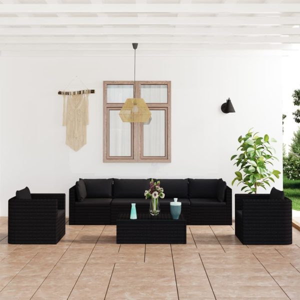 7-Delige Loungeset Met Kussens Poly Rattan - Afbeelding 13