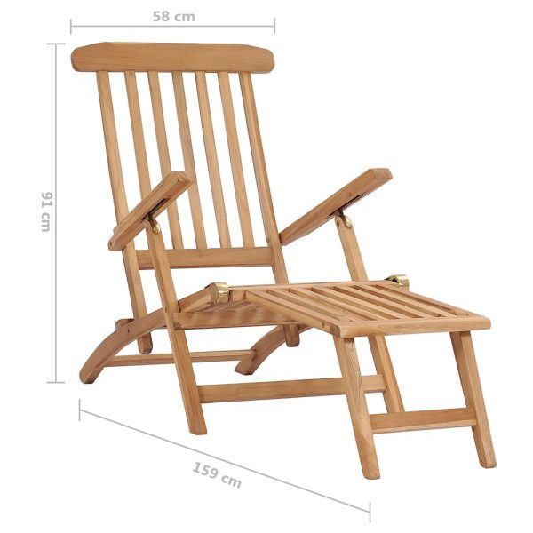 Terrasstoelen Met Voetensteun En Tafel Massief Teakhout - Afbeelding 8