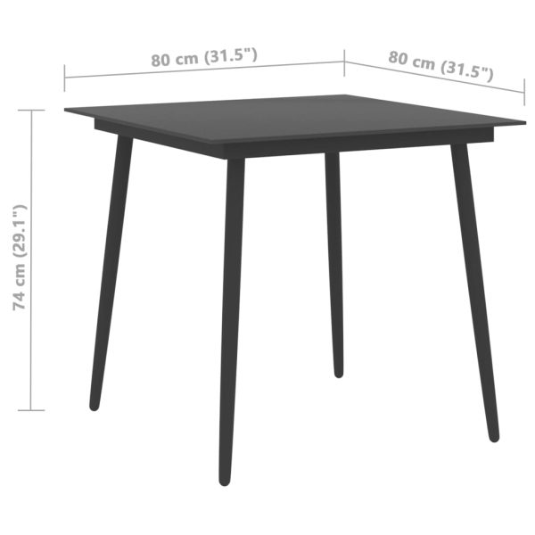 3-Delige Tuinset Pvc-Rattan Zwart - Afbeelding 7