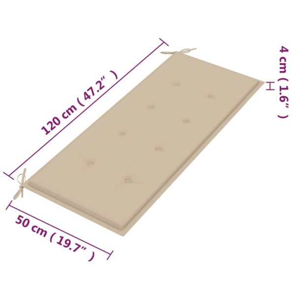 Tuinbank 2-Zits Met Kussen Massief Eucalyptushout Beige - Afbeelding 11