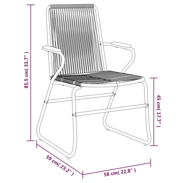 3-Delige Tuinset Pvc-Rattan Zwart - Afbeelding 11