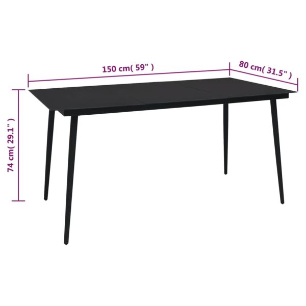 5-Delige Tuinset Pvc-Rattan Zwart - Afbeelding 12