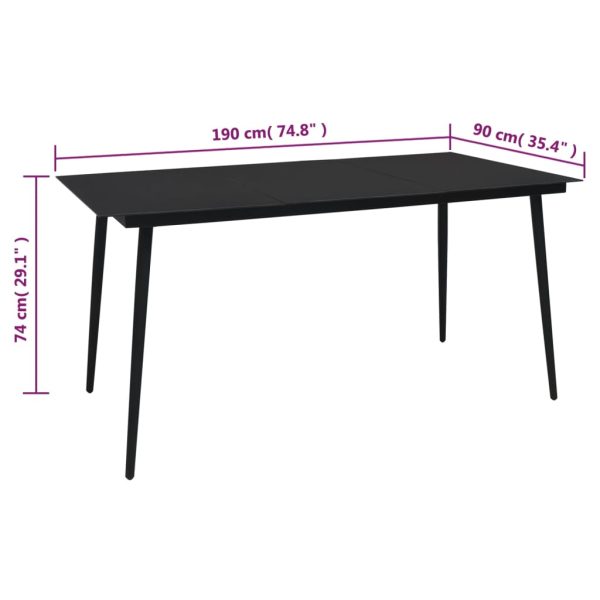 7-Delige Tuinset Pvc-Rattan Zwart - Afbeelding 12