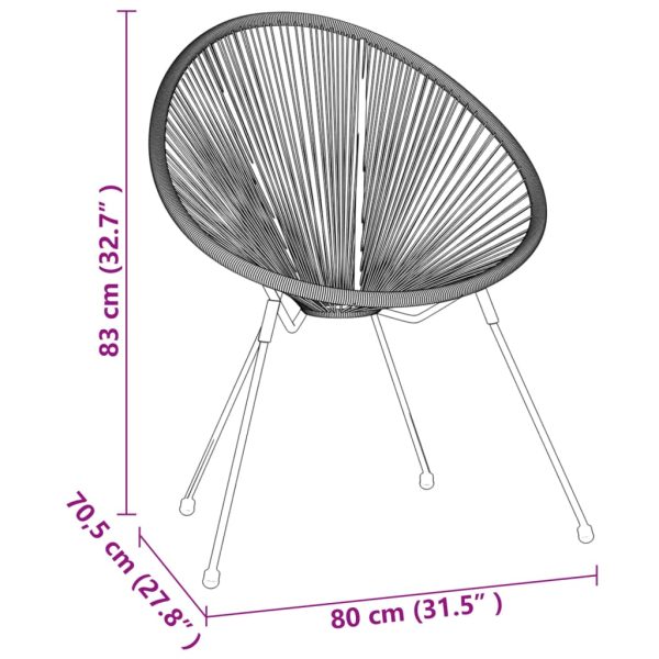 3-Delige Tuinset Pvc-Rattan Zwart - Afbeelding 10