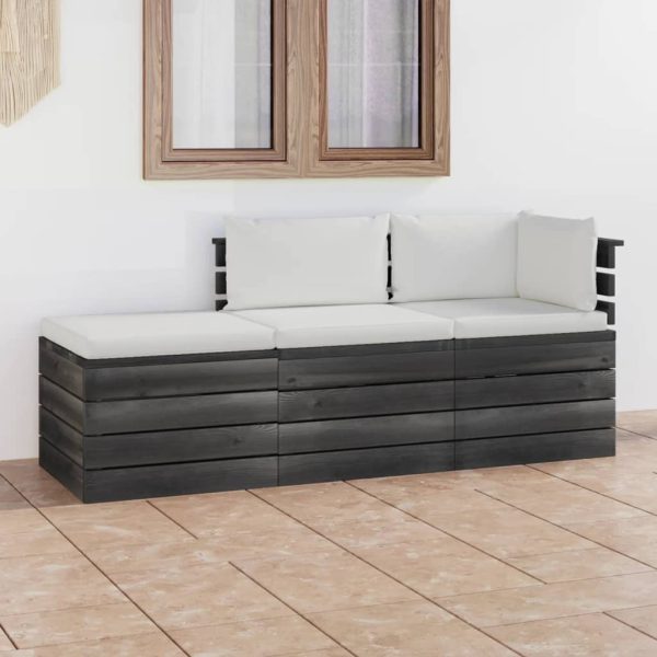 Loungeset Met Kussens Pallet Massief Grenenhout