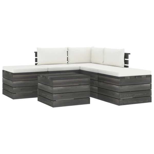 Loungeset Met Kussens Pallet Massief Grenenhout - Afbeelding 2