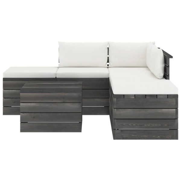 Loungeset Met Kussens Pallet Massief Grenenhout - Afbeelding 3