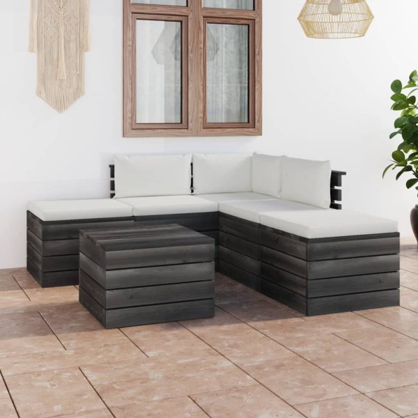 Loungeset Met Kussens Pallet Massief Grenenhout