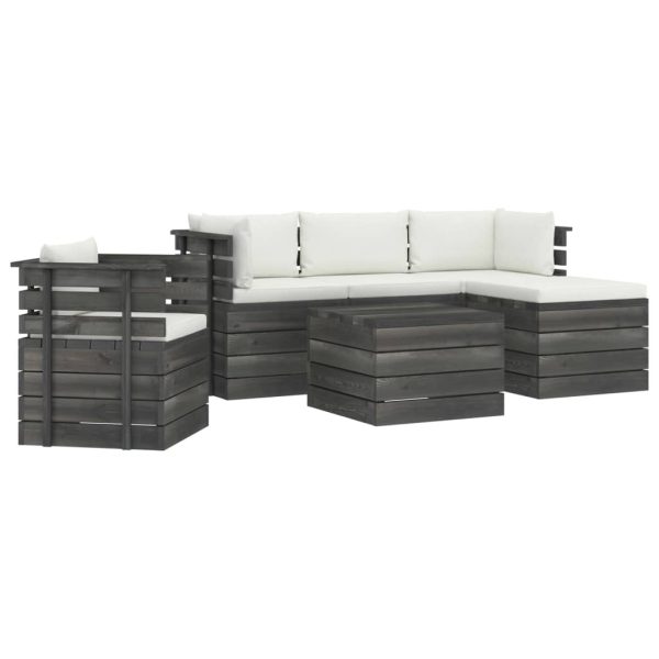 Loungeset Met Kussens Pallet Massief Grenenhout - Afbeelding 2