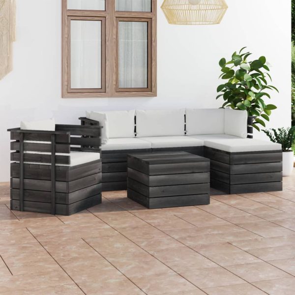 Loungeset Met Kussens Pallet Massief Grenenhout