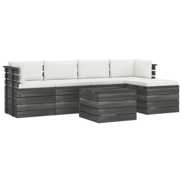 Loungeset Met Kussens Pallet Massief Grenenhout - Afbeelding 2