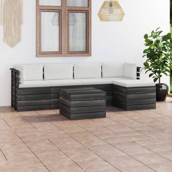 Loungeset Met Kussens Pallet Massief Grenenhout