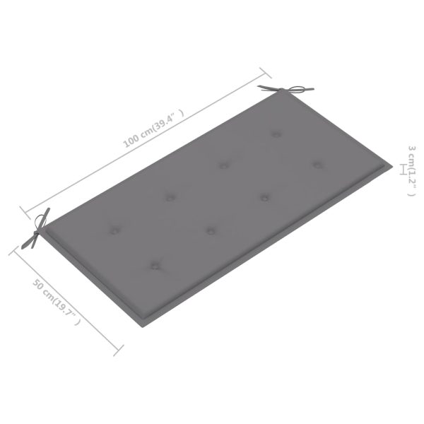 Tuinbank Met Kussen 112 Cm Massief Teakhout - Afbeelding 9