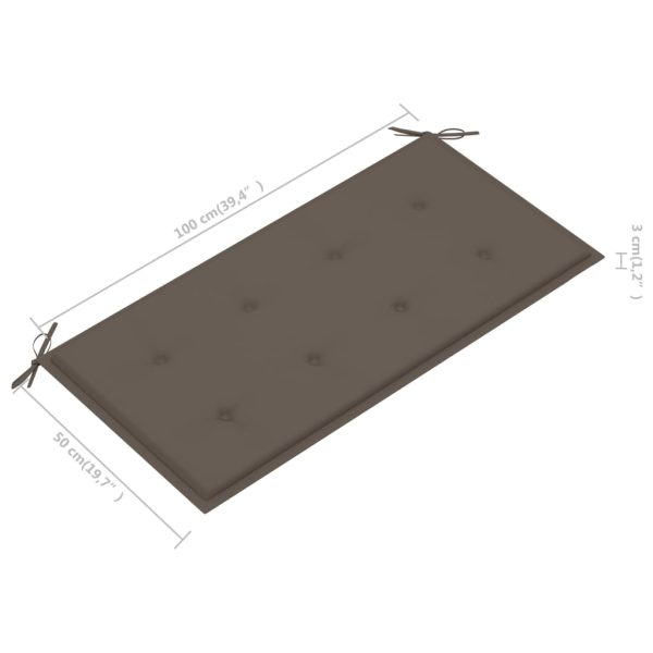 Tuinbank Met Kussen 112 Cm Massief Teakhout - Afbeelding 9