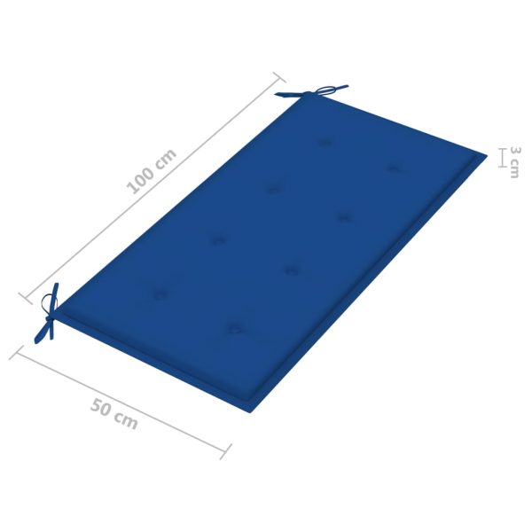 Tuinbank Met Kussen 112 Cm Massief Teakhout - Afbeelding 9