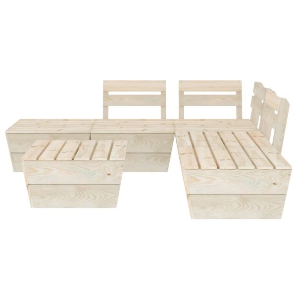 6-Delige Loungeset Pallet Geïmpregneerd Vurenhout - Afbeelding 3