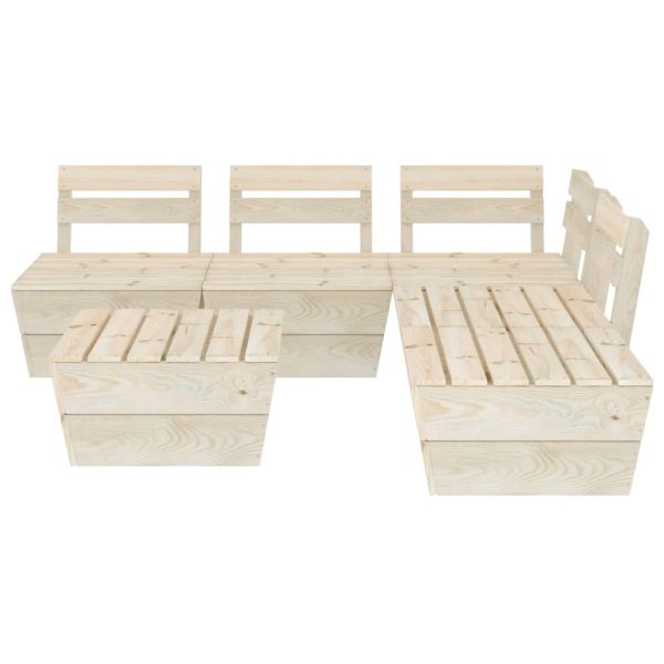 6-Delige Loungeset Pallet Geïmpregneerd Vurenhout - Afbeelding 3