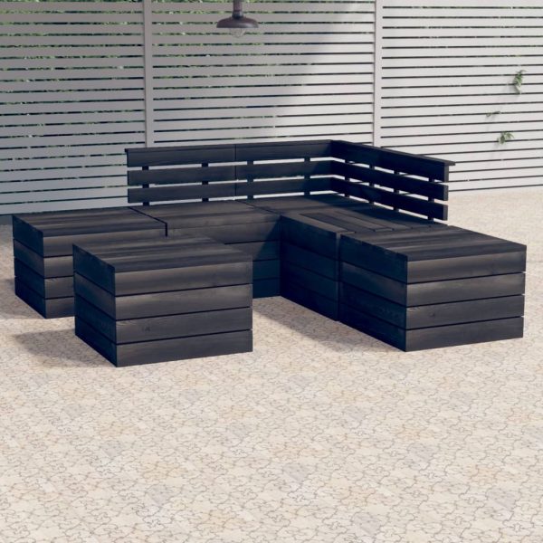 Loungeset Met Kussens Pallet Massief Grenenhout - Afbeelding 13