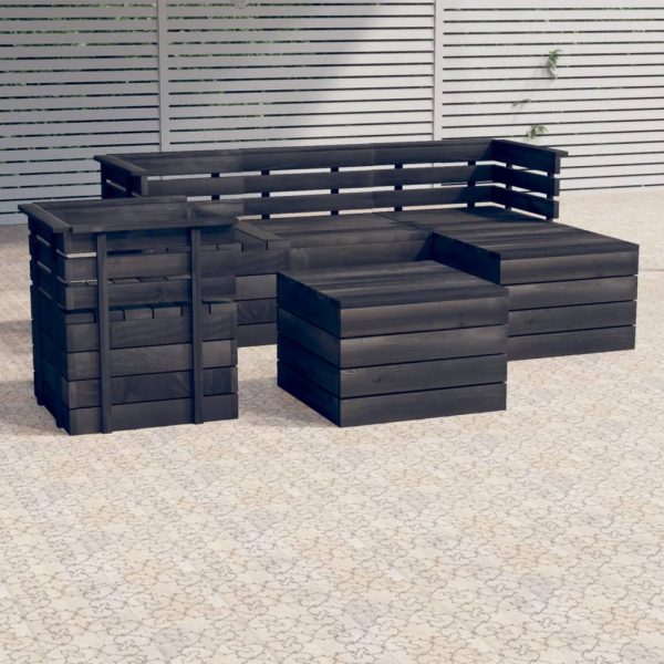 Loungeset Met Kussens Pallet Massief Grenenhout - Afbeelding 13