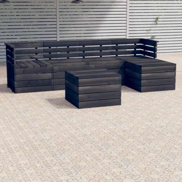 Loungeset Met Kussens Pallet Massief Grenenhout - Afbeelding 13