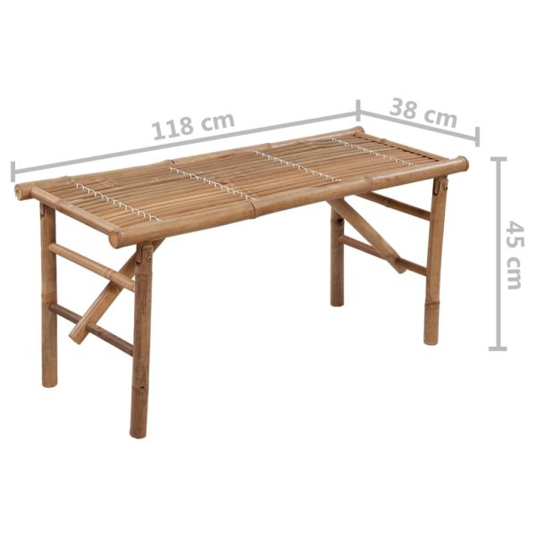 Tuinbank Inklapbaar Met Kussen 118 Cm Bamboe Koningsblauw - Afbeelding 8