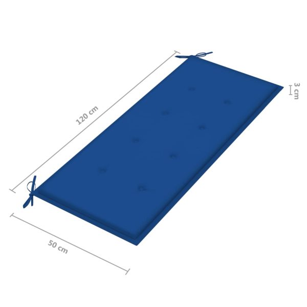 Tuinbank Inklapbaar Met Kussen 118 Cm Bamboe Koningsblauw - Afbeelding 9