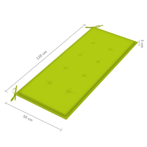 Tuinbank Inklapbaar Met Kussen 118 Cm Bamboe Heldergroen - Afbeelding 9