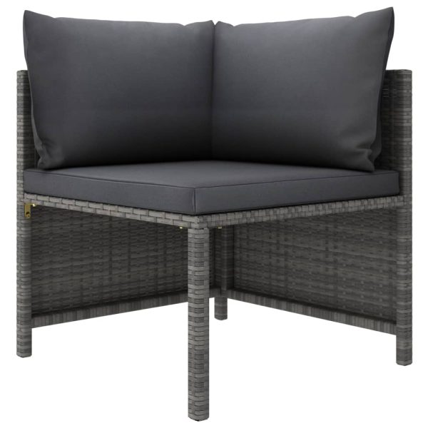 3-Delige Loungeset Met Kussens Poly Rattan - Afbeelding 3