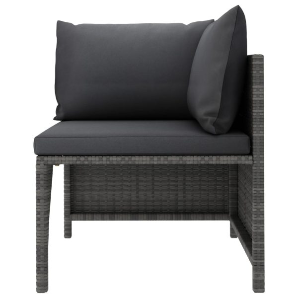 3-Delige Loungeset Met Kussens Poly Rattan - Afbeelding 4