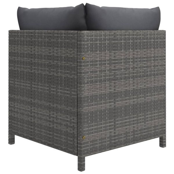 3-Delige Loungeset Met Kussens Poly Rattan - Afbeelding 5