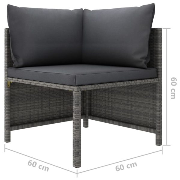 3-Delige Loungeset Met Kussens Poly Rattan - Afbeelding 10